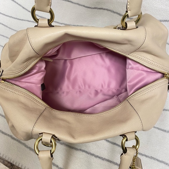 Coach Ashley Cream Leather Satchel - Picture 6 of 11